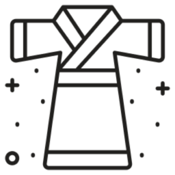 Outline of traditional kimono garment