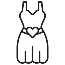 Simple dress outline with heart