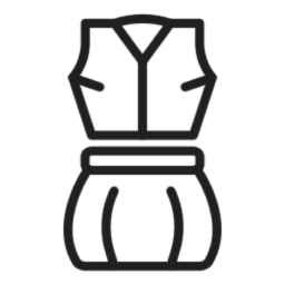 Sleeveless dress icon on black background